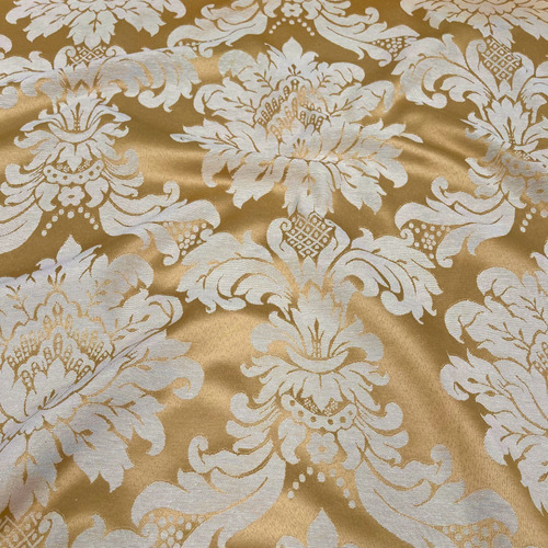 Tecido Para Decoração Jacquard Dourado Ouro 5m X 2,8m