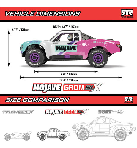Camión Rc Arrma Mojave Grom 4x4 223s Box Sin Escobillas Rtr,