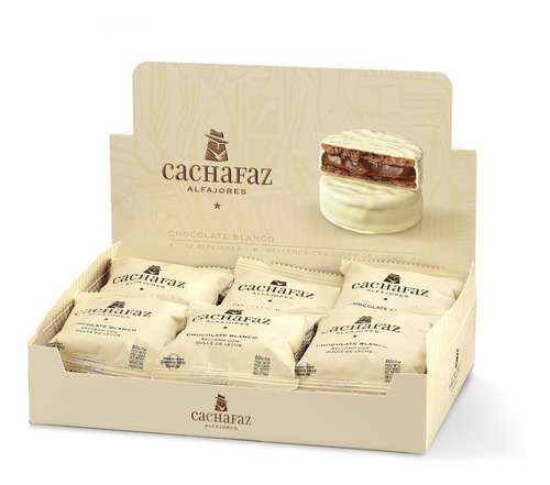 Imagen 1 de 4 de Alfajor Cachafaz Cubierto Con Genuino Chocolate Blanco (12u)