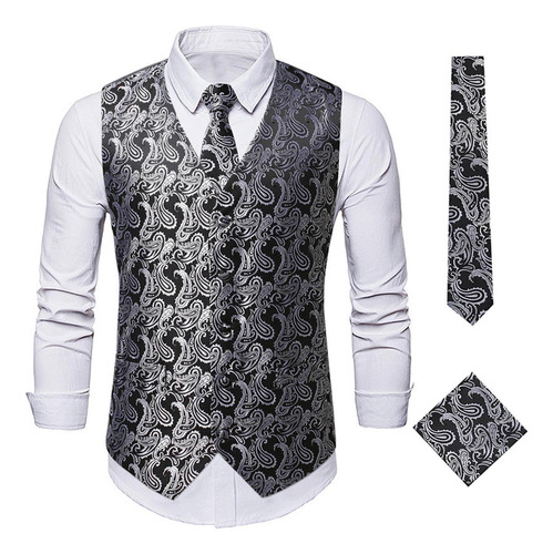 Nuevo Blazer Floral Para Hombre, Chaleco Estampado Formal Pa