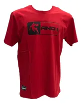 Comprar Remera De Algodon Basquet And1 Logo Classic Rojo Logo Negro