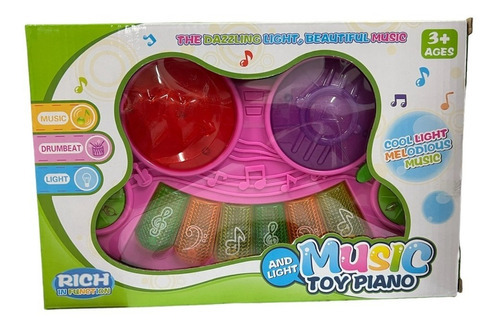 Mini Piano Musical Luz Y Sonido 51033 Color Rosa