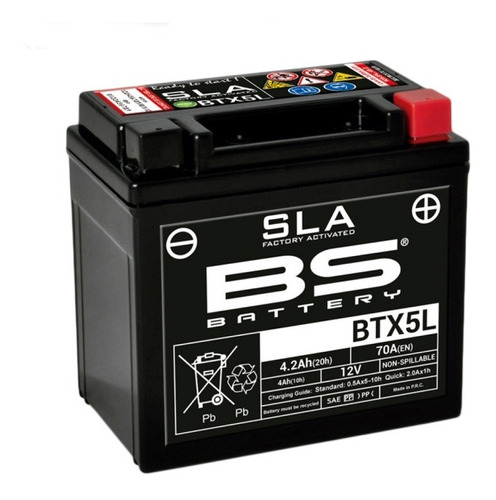 Bateria Moto Bs Battery Btx5l Agm Honda Elite 125 Factory Ac