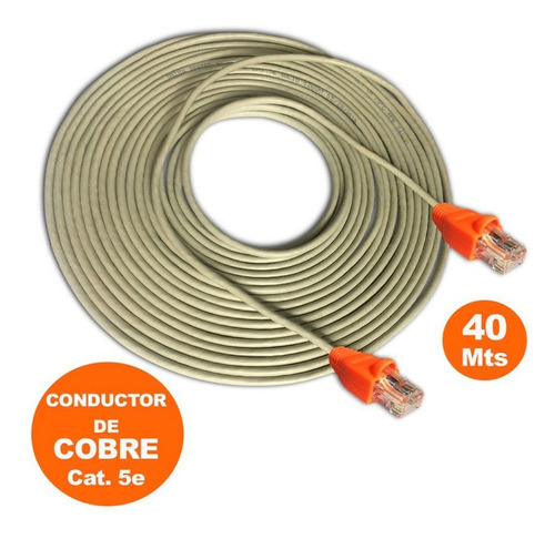 Cable Internet Utp Cat5e 40mts Gris Armado De Cobre Satra