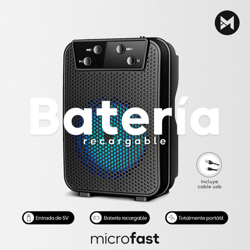 Mini Parlante Portátil Recargable Bluetooth Radio Fm Rgb