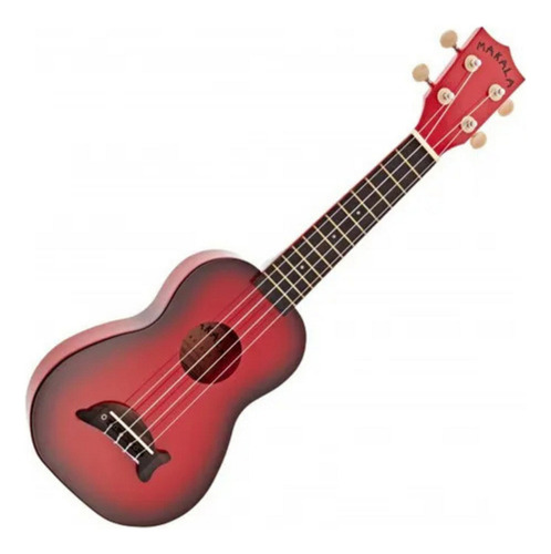 Ukulele Acústico Kala Makala Dolphin Soprano Mk-sd/rdburst Cor Vermelho