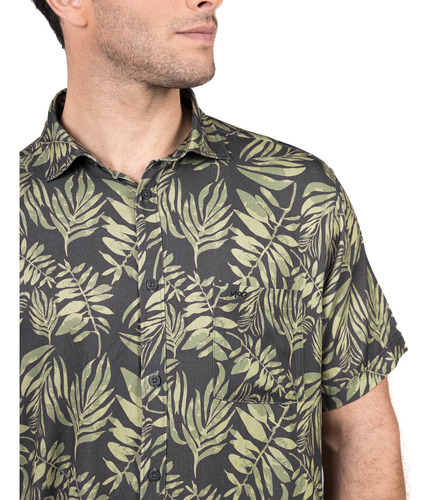 Camisa M/c Bowery Estampada Viscosa Regular Fit