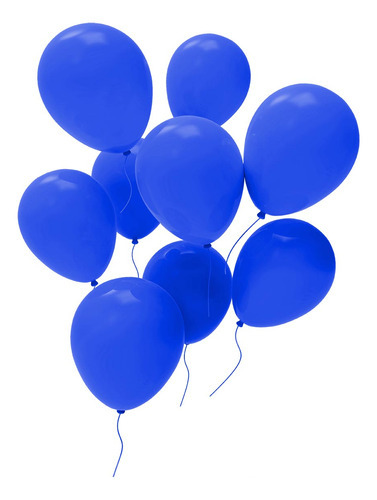 Balão Colorido Festa Aniversário Látex 9 Polegadas Liso 50un Cor Azul Royal