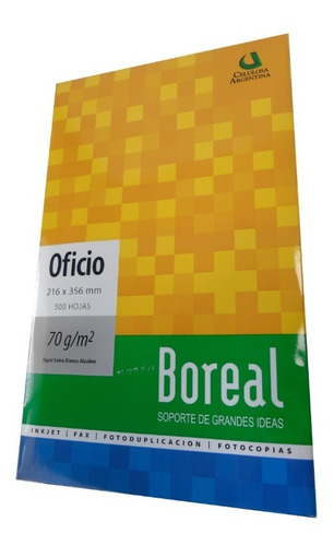 Resma Boreal Oficio Legal 70 Grs 21,6x35,5 Cm Blanca 