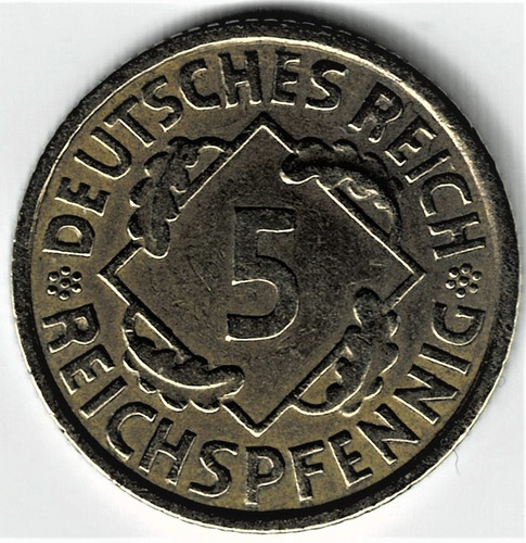 Moneda De Alemania 5 Reichspfennig 1930 A Muy Buena +++++