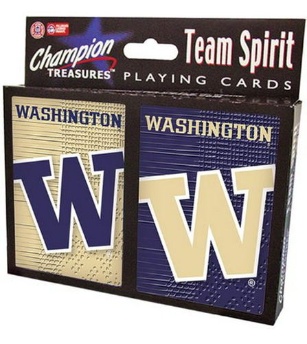 Ncaa Washington Huskies 2 Pack Jugando Tarjeta Set