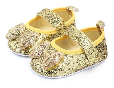 Zapato Princesas Lentejuelas Bebes Recién Nacidos Caminar