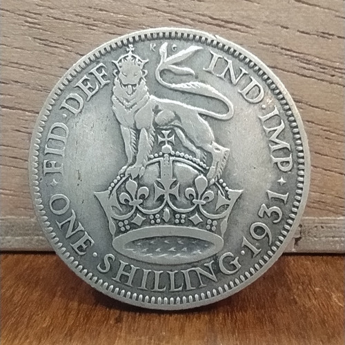 Antigua Moneda De Plata 1 Shilling Inglaterra 1931 Km# 833