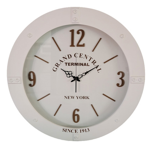 Reloj De Pared Vintage Grande 67cm Blanco Grand Central
