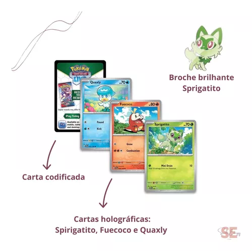 Box Sprigatito Coleção Paldea COPAG Original Lacrada 6 Booster Carta Pokémon  TCG