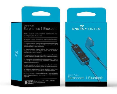 Auriculares Energy Sistem Earphones 1 Bluetooth Azul Nnet