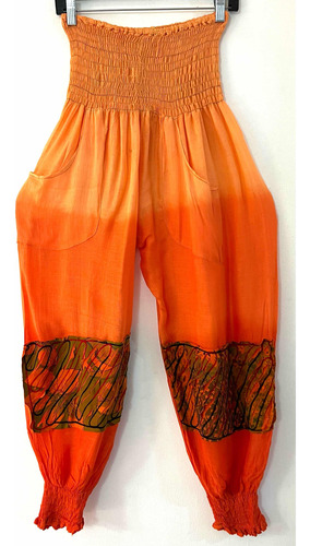 Pantalón Hindu Semi Transparente Talla M/l Naranja Y Otros