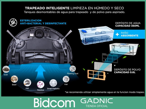 Aspiradora Gadnic Inteligente Z990 Auto Carga Esterilizacion