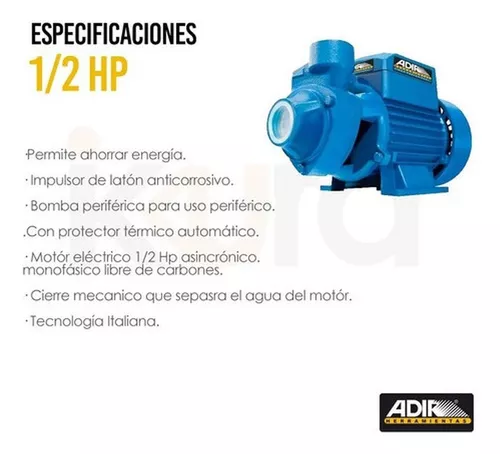 Impulsor periférico Bomba de Agua 1/2 HP