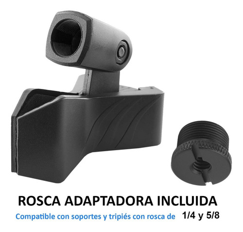 Soporte Pinza P Micrófono De Mano + Adaptador 1/4 Y 5/8