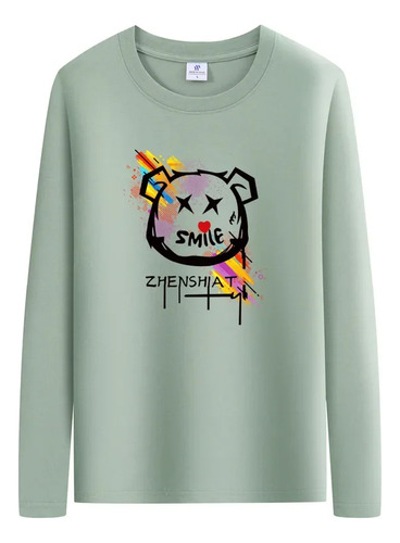Camiseta De Manga Larga De Algodón Binyuxd Basic Solid Color