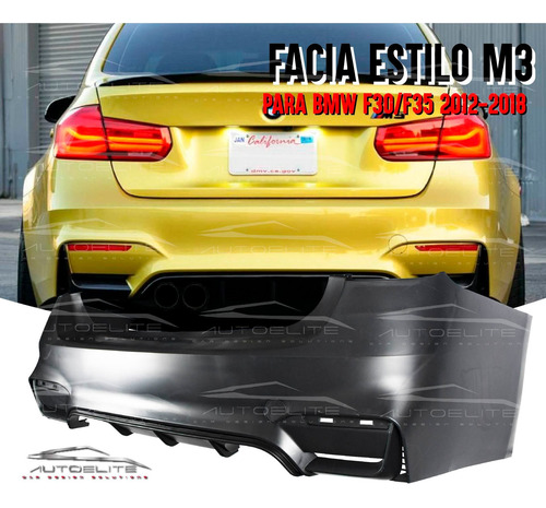 Imagen 2 de 9 de Facia Trasera Bmw Serie 3 F30 F35 Tipo M3 Difusor 2013-2018