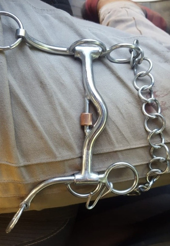 Imagen 2 de 2 de Freno Bocado Embocadura Pelham Polo Coscoja Cobre Acero Inox