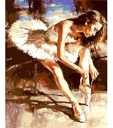 Pintura Por Números Bailarina Ballet M3 Pinta Tu Cuadro Kit