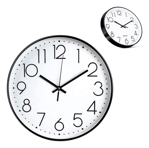 Reloj De Pared Digital Moderno De 30 Cm Color de la estructura Negro Color del fondo Blanco