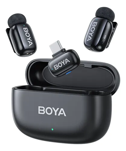 Microfone Sem Fio Boya Boya Mini-14 Usb C Lapela Preto