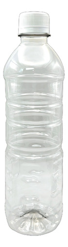 Botella Agua Pet Cristal 500ml Con Tapa Seguridad (50 Pzas)