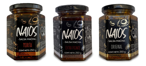 3 Pack Salsa Macha Gourmet Naios Chile Morita 250g