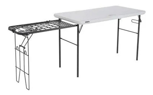Mesa Plegable Lifetime 122 X 61 Cms Con Parrila Metal 280312 Color Blanco Almendra