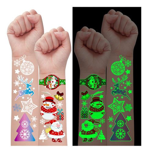 Partywind Tatuaje Temporal Luminoso Navidad 150 Estilo Falso