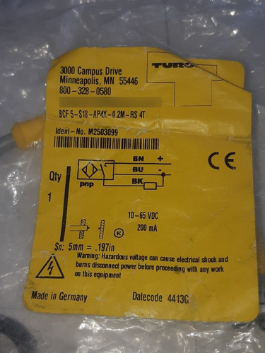 Turck Bcf 5 -s18-ap4x-0.2m-rs 4t Sensor Capacitivo (Usado)
