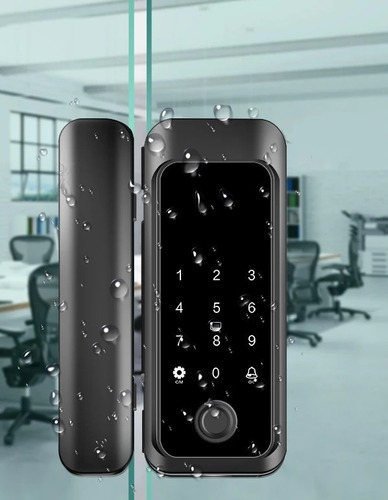 Fechadura Digital Porta Vidro A Prova D'agua Biometria Arbnb
