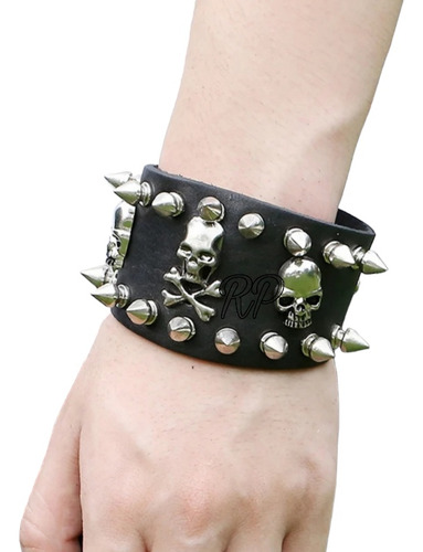 Pulsera Puntas Y Calaveras Unisex Diseño1 Rock, Gotic, Kpop.