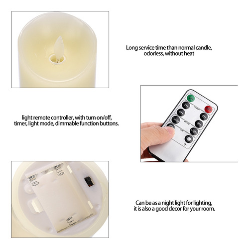 Lámpara De Luz Led Con Forma De Vela Buena Decoración Sin L