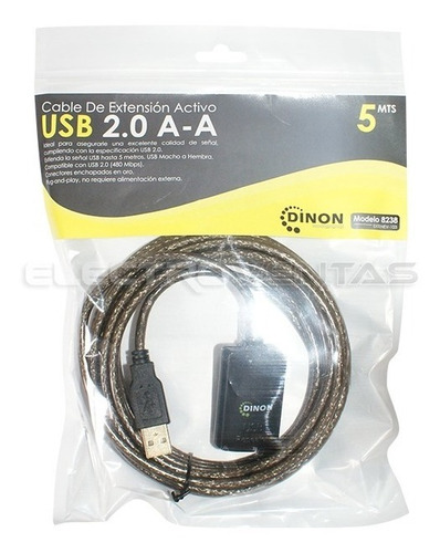 Imagen 4 de 4 de Cable Extension Usb Activo 5 Metros Blindado Sin Perdida