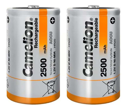 Pila D Recargable Camelion De 2500mah X 2 Unid.