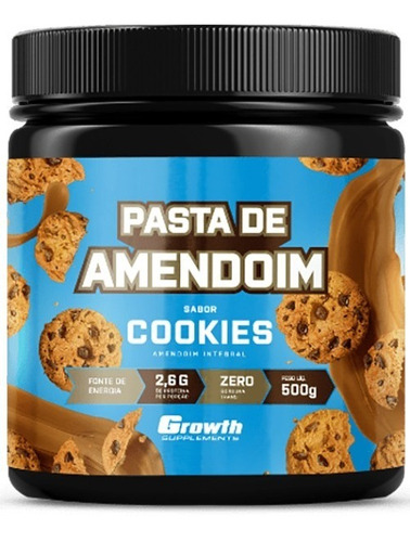 Pasta De Amendoim Sabor Cookies 500g - Growth Supplements