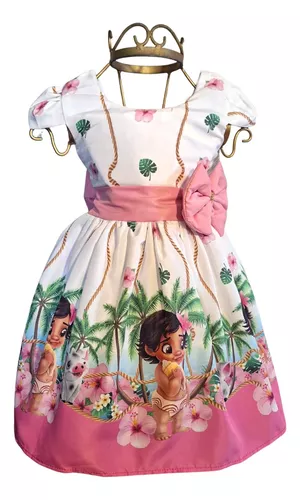 Vestido Festa Moana Baby Luxo Roupa Infantil Aniversário