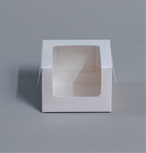 Imagen 2 de 4 de Caja 1 Pieza Baja Visor 10x10x7cm (x50u) Torta Mini Pvc 198