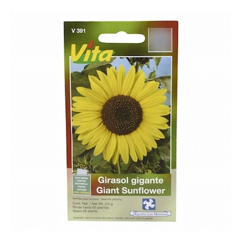 Semillas De Girasol Gigante 3 Gr Amarillo Vita