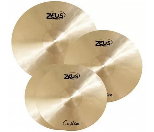 Kit Pratos Zeus Custom Set C 14 16 20 B20 + Par Baquetas