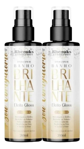 Kit 2 Spray Capilar Banho Brilhante Efeito Gloss 200ml