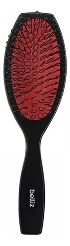 Escova Belliz Oval Megahair Preto/vermelho - 2617