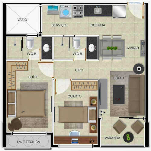 Imagem 21 de 22 de Edíficio Smart Stay Com 1 Ou 2 Quartosna Ponta Verde - Ap0008
