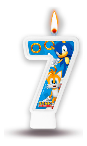 Vela Número 7 Festa Sonic Decoração Aniversário