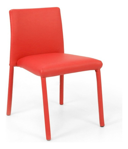 Silla Infantil Lugo En Cuero Asiento Rojo